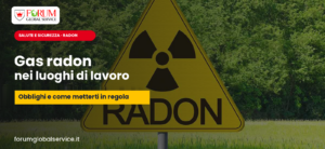 Cartello di pericolo radon — gas radon nei luoghi di lavoro