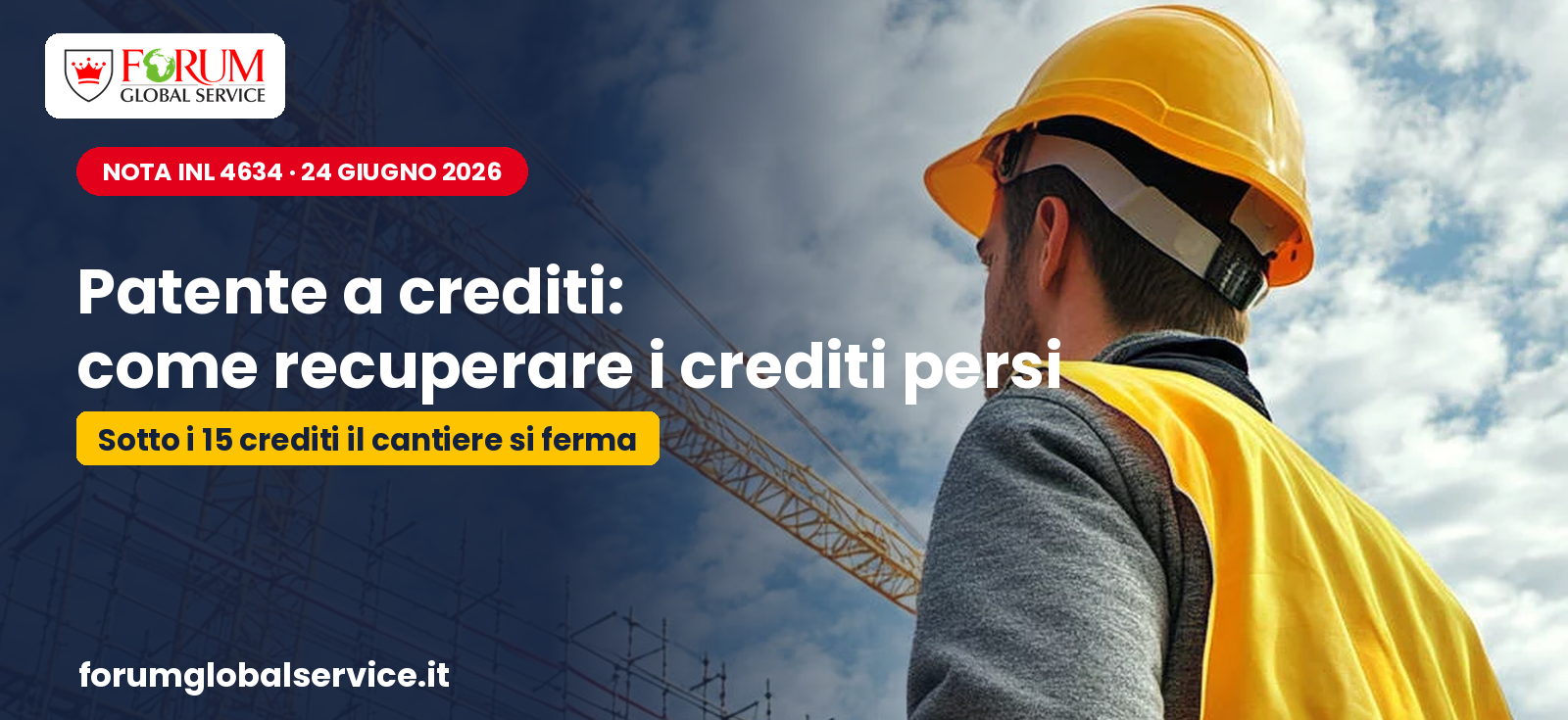 Operaio in un cantiere edile — patente a crediti e recupero dei crediti persi